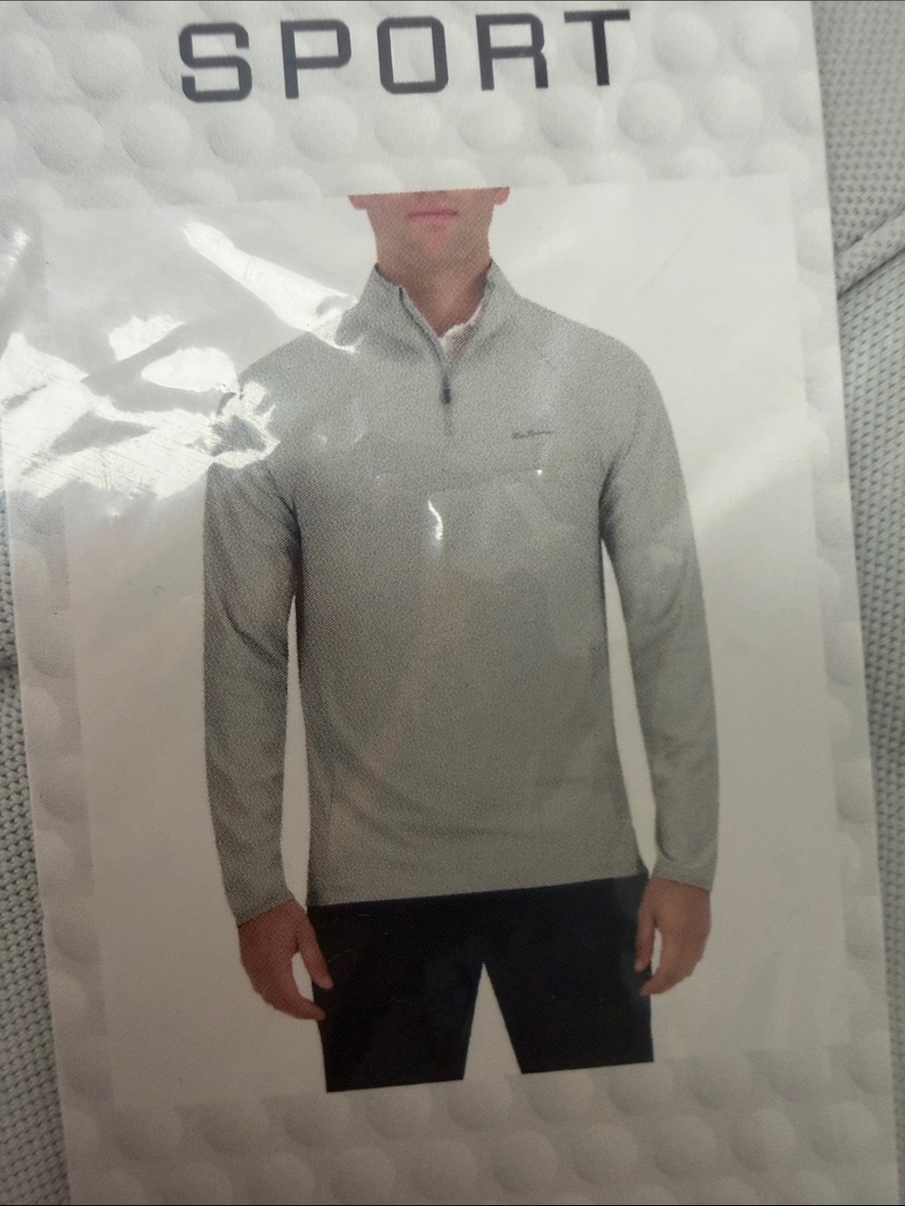 Ben Sherman Men's Light Gray Half-Zip Pullover UPF size small